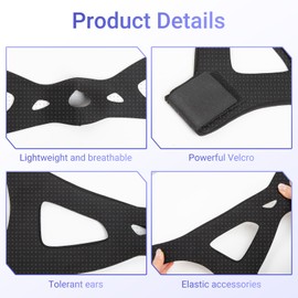 Snoring Chin Strap,Chin Strap for CPAP Users, CPAP Chin Strap,Anti Snoring Devices with Adjustable Velcro,Chin Strap for Sleeping, Simple and Effective Stop Snoring Solution