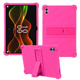 HminSen Case for Boost Celero 5G Tablet 10.95 Inch, Kids Friendly Soft Silicone Adjustable Stand Cover for Celero 5G Tab Tough Tablet (Rose)
