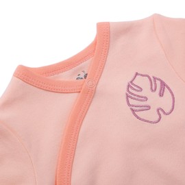 Baby Girl's 3-Pack Long-Sleeve Kimono Bodysuit Set -Side Snap Onesie Infant Bundle.