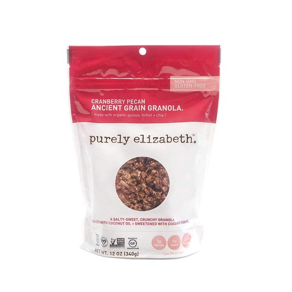 Purely Elizabeth Organic Cranberry Pecan Ancient Grain Granola, Gluten Free, Non GMO, 12 Ounces (Pack Of 6)