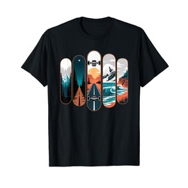 Scenic Skateboard Deck Set Road Ocean Peaks T-Shirt
