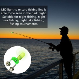 KIMROO Fishing Bite Alarm Night LED Light Rod Tip with Twin Bells Fishing Tackle Light Clip Indicator On Fishing Rod (20PCS)
