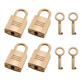 CTWHA 4PCS Light Gold Small Padlock with Key Metal Mini Lock Small Luggage Lock 1.38x0.8x0.35 inch Vintage Jewelry Box Organizer Padlock for Luggage Women Bags Handbags