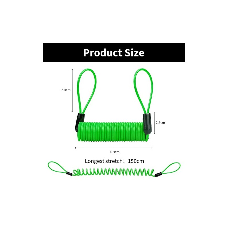 Anti-Theft Cable for Brake Discs - Compatible with Motorcycle Scooter