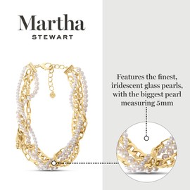 Martha Stewart Four Twisted Strand Pearl and Chain Necklace In Gold, For Women