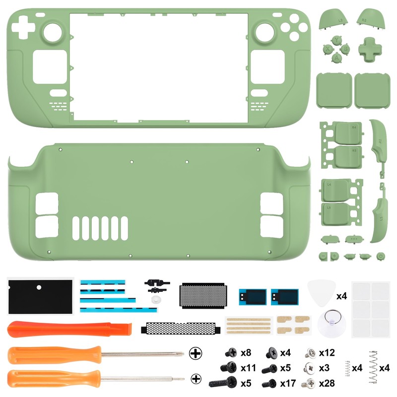 eXtremeRate Matcha Green Custom Faceplate Back Plate Shell for Steam