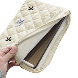 13-14 Inch Puffy Laptop Storage Bag Cute Bow Graphic Tablet Sleeve Carrying Case Computer Bag Protective Cover Pouch