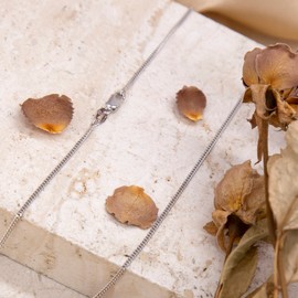 Tuscany Silver Women's Sterling Silver Rhodium Plated 1.5mm Panza Curb Chain 51cm/20