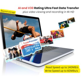 64GB TF Memory Card (3 pack), 4K Video Recording Playback Up to 140MB/s Read Speed for Dash Cam Security Cameras TF GPS Game Players Memory Card, A1 C10 U3 V30 PDAS, Drones by TradeProvider®