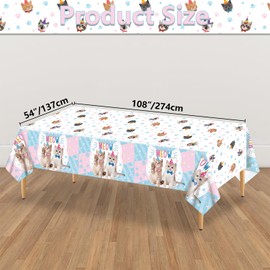 BKAILZYX 3 PCS Cat Party Tablecloth Kitten Birthday Decorations Table Cover Meow Cat Plastic Rectangle Party Tablecloth for Pet Kitten Baby Shower Party Supplies, 54 x 108 Inch