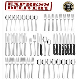 SSU Silverware Set For 8 48 Pcs Stainless Steel Cutlery Flatware Kitchen Utensils