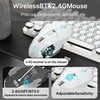 TK950 Wireless Typewriter Keyboard and Mouse Combo,104 Keys Retro Typewriter