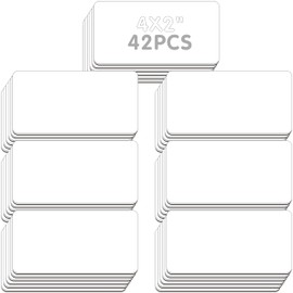 Magnetic Name Tag Label, 42 PCS Dry Erase Reusable Blank Name Stickers White Reusable Magnets for Whiteboards Locker Fridge School Office Home (Each Measures 2" x 4")