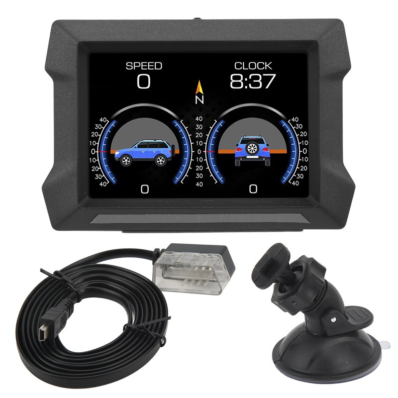Universal Car HUD OBD2 GPS Gauge Display with Slope Meter