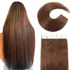 VINBAO Brown Human Hair Extensions for Women Tape in Real