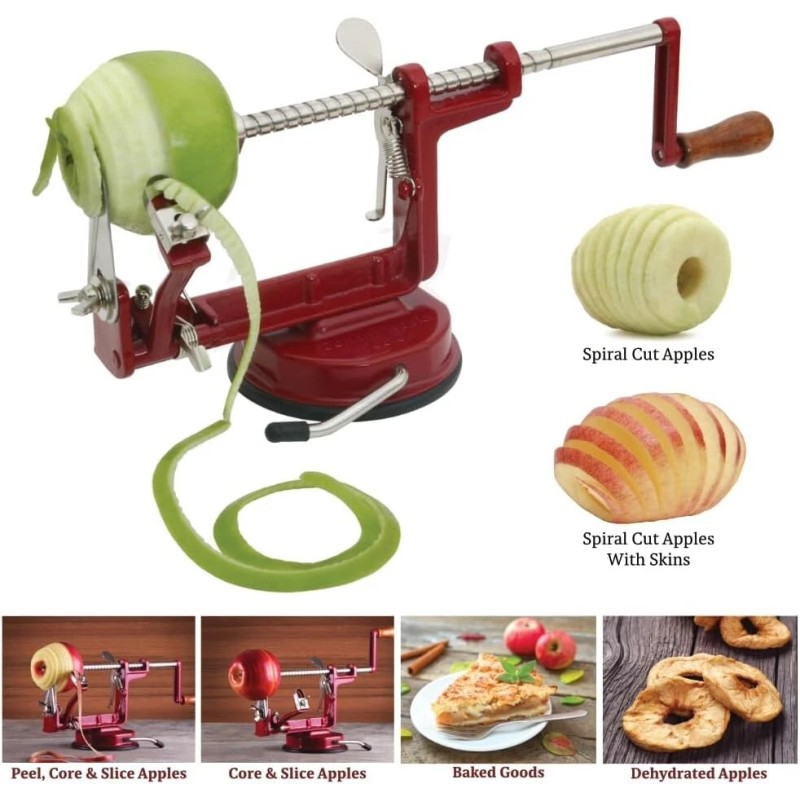 Johnny Apple Peeler Corer Slicer Pie Maker Stainless Blades Roots