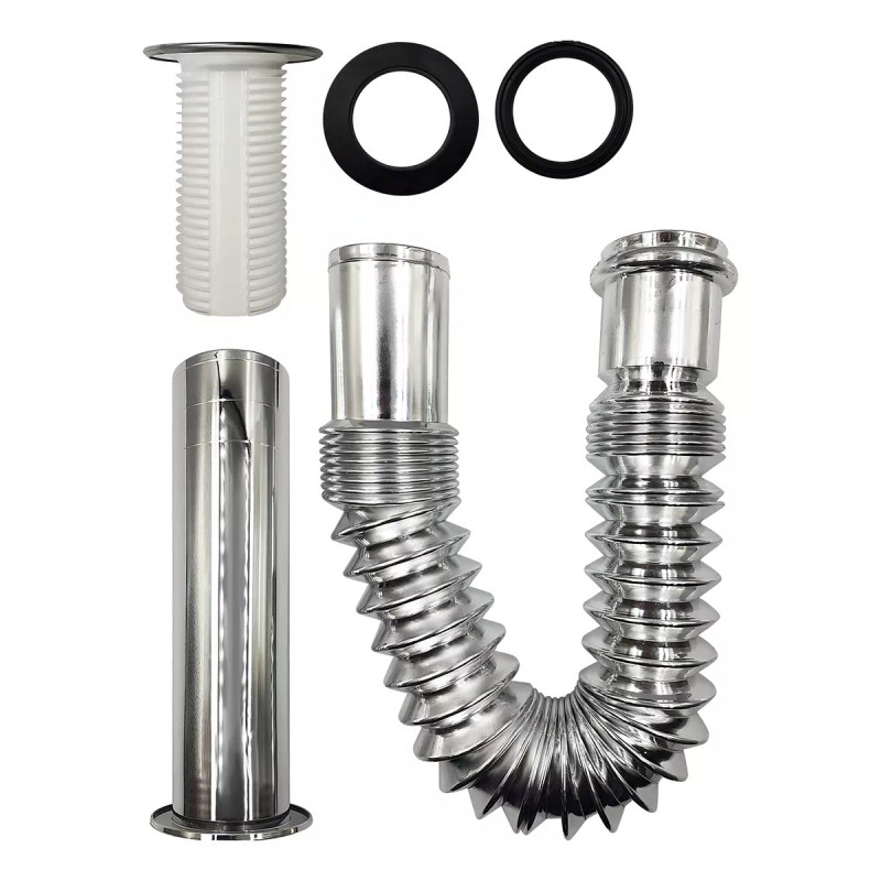 Fleximatic 3337A cespol flexible lavabo ovalin cubierta acero inox cromado