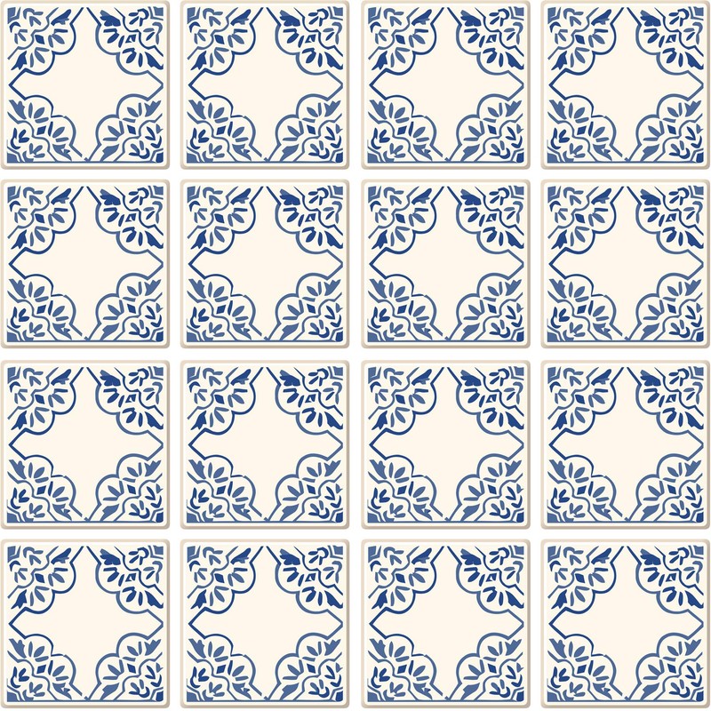 Poromoro Spanish Portuguese Azulejo Style Peel and Stick Backsplash Tile