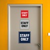 Square Staff Only Sign with Adhesive Tape, Mounts On Any