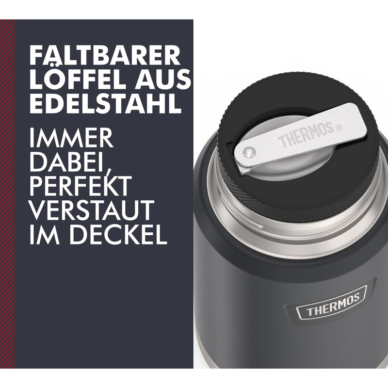 Thermos ICON Food Jar 0.71 L, Dark Grey/Graphite Matt, Food