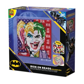 SES Creative 09363 Beedz Art - Joker or Harley Quinn - Create a Split-Face Portrait with Ironing Beads - 5000 Beads - Crafting for Adults