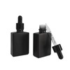 BEGIKET 12 Pack 1 oz Black Square Glass Dropper Bottle