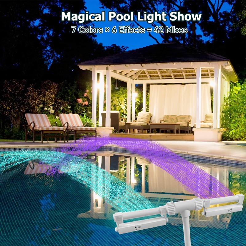 Solar Pool Fountain with Lights-7 RGB Colors & 42 Lighting
