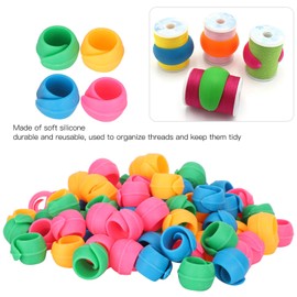 Pssopp 100Pcs Bobbin Holder Clip, Thread Spool Savers, Spool Huggers, Thread Buddies Clamps Spool Organizer, Sewing Craft Supplies