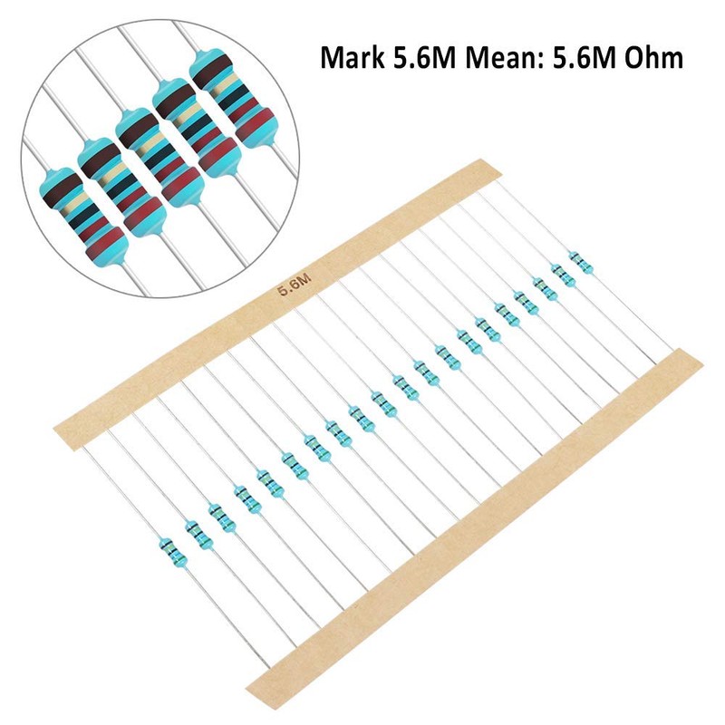 DollaTek 1280Pcs 64 Values Resistor Kit, 1 Ohm-10M Ohm 1/4W
