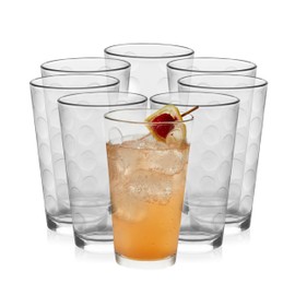 Libbey Reno Patterned Tumbler Glasses, 16-ounce, Set of 8