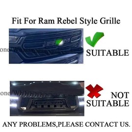 RUICI LUCKY Dynamic Illuminated White Grille Letter Lights w/Screws Compatible with Dodge ram 2013+ 1500