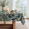 Rectangle Tablecloth 60x83 Inch Blue Plum Floral Pattern