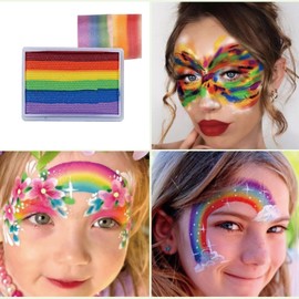 Rainbow Face Paint,Water-Soluble Face Paints for Children, Make-Up Colours, Quick-Drying, Face Paint Ideal for Carnival Events, Theatre Performances and Kids' Parties (20 G)