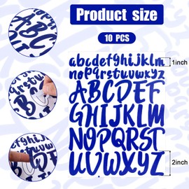 520pcs Vinyl Alphabet Stickers, 10 Sheets 1inch 2inch Capital Letter Stickers Practical Self Adhesive Letters Stickers for Crafts Outdoor Signs Poster Mailbox Windows Car (Dark Blue)