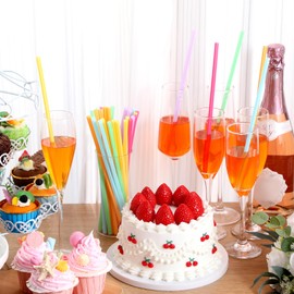 Potchen 60 Pcs Colorful Star Shaped Plastic Straws Disposable Drinking Cute Straw for Beverage Cocktail Birthday Party Baby Shower Wedding Decorations (Light Color)