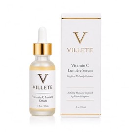 VILLETE Vitamin C Lumière Serum with Hyaluronic Acid | 1 fl oz | 8 Premium Ingredients, Stable Vitamin C Complex, Triple Antioxidant Support, Multi-La