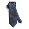 HISDERN Black Royal Blue Ties for Men Floral Mens Ties