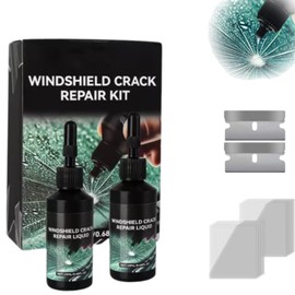 2025 Upgraded Windshield Crack Repair Kit - Essential Automotive Tool for Effective Glass Repair of Chips & Cracks - Includes 2 Sets of High-Performance Repair Liquid