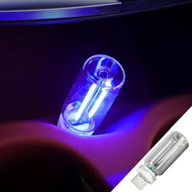 Touch Control Car Atmosphere Light, USB Lights Portable Mini Glass Bottle LED Bulb Night Lights - Blue, USE for Vehicle Bedroom Camping Decoration