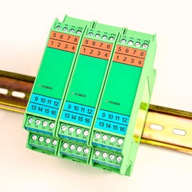 Lelukee Analog Signal Isolator Transmitter Splitter DC Galvanic Separation 4-20ma 1 in 2 Out DIN Rail Mount