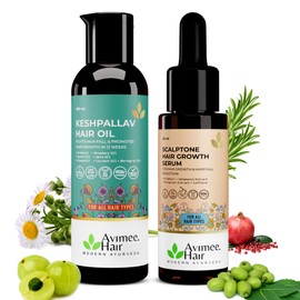 AVIMEE HERBALHair Growth Super Saver Combo | Keshpallav Hair Oil (100 ml) & Scalptone Hair Growth Serum (25ml)