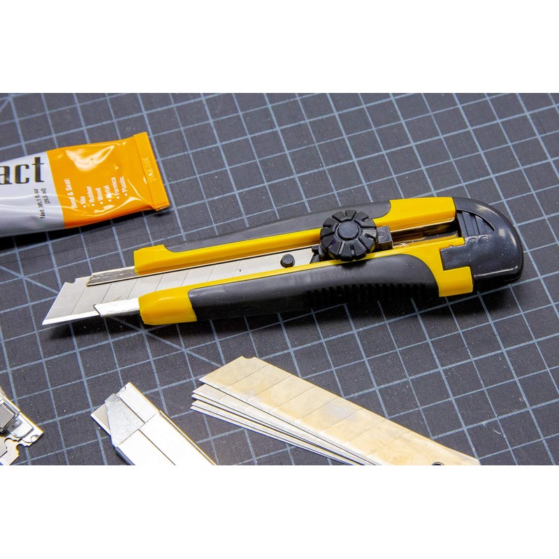 BAZIC Utility Knife Box Cutter,18 mm Wider Blade Snap-Off Razor,