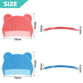 Aolso Baby Hair Comb, 2PCS Baby Comb Baby Cradle Cap Comb, Baby Hair Brush Toddler Comb for Newborns & Toddlers, Perfect Baby Registry Gift (Blue-Pink)