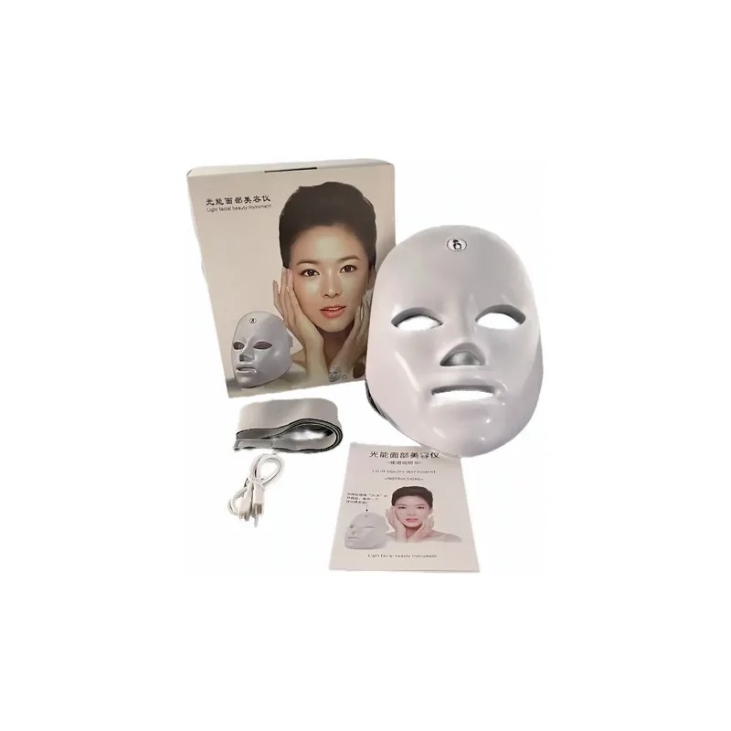 Máscara Facial Led Spa Skin Care Belleza Luz De 7