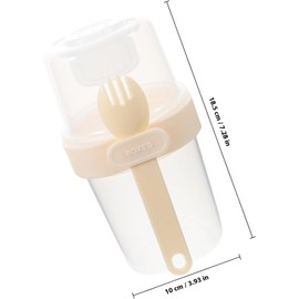 Taza de Desayuno Portátil de Doble Capa con Tapa y Cuchara, 1 Pieza Pp Reutilizable, para Cereales y Leche, Uso en Desayuno y Merienda, Diseño Ligero para Niño