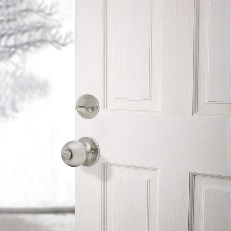 Gobrico 3 Pack Keyed Round Ball Entry Door Knob and