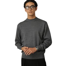 nano universe "pill-less knit" Fine Gauge Crew Neck, top grey