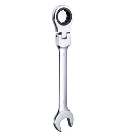 sourcing map Flex-Head Ratcheting Wrench 32mm 180° Rotating Head Metric Ratchet Combination Wrenches 72-Teeth Chrome Vanadium Steel Open End Ratchet for Fasteners Nut Bolt