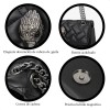 Bolso De Mujer De Cuero Negro Con Correa De Cadena