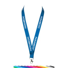 Paramedic Printed Lanyard Neck Strap with Metal Clip, Plastic Safety Breakaway, Navy Blue by Rolseley® ltd